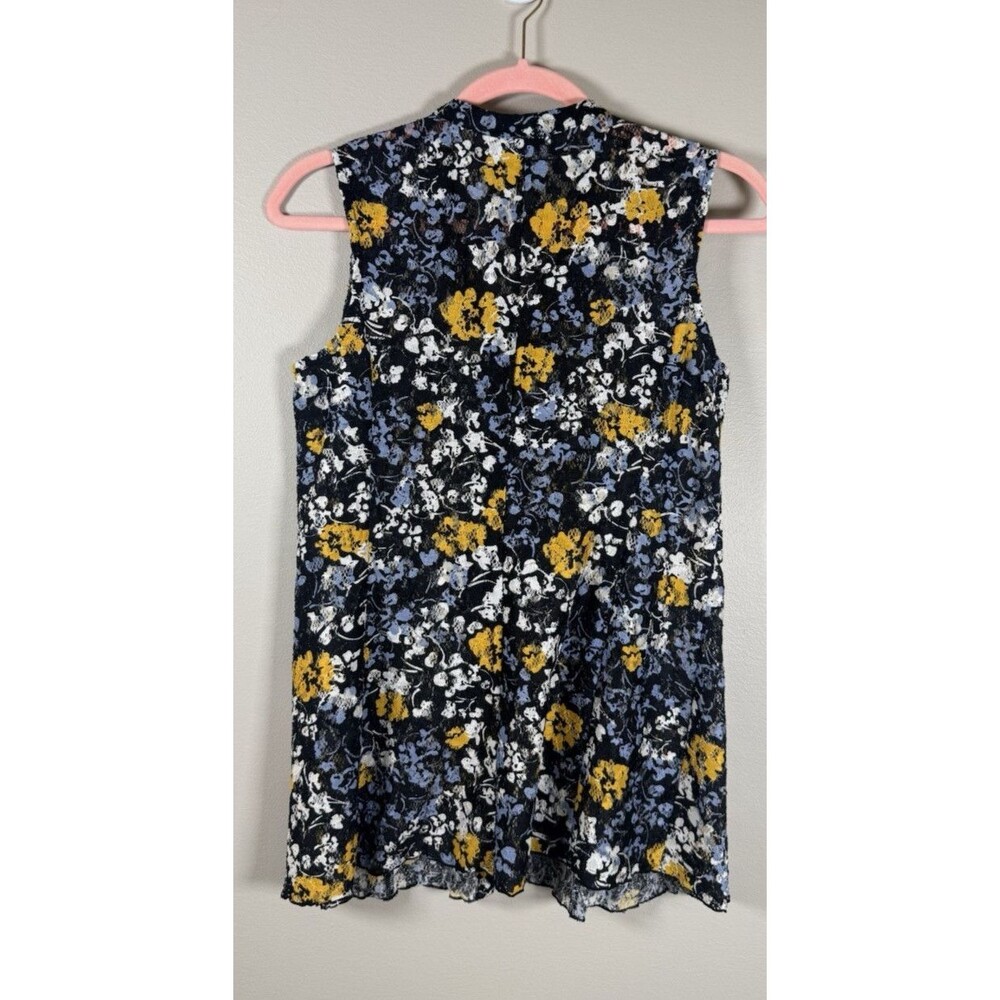 Charter Club Womens Floral Lace Collared Button-Up Sleeveless Blouse - S - Picture 2 of 5